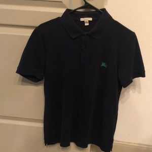 Navy Burberry Polo Shirt S